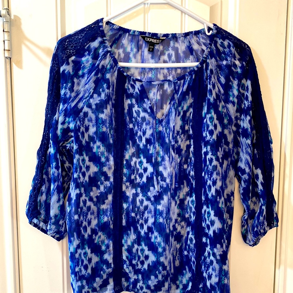 Blue sheer top